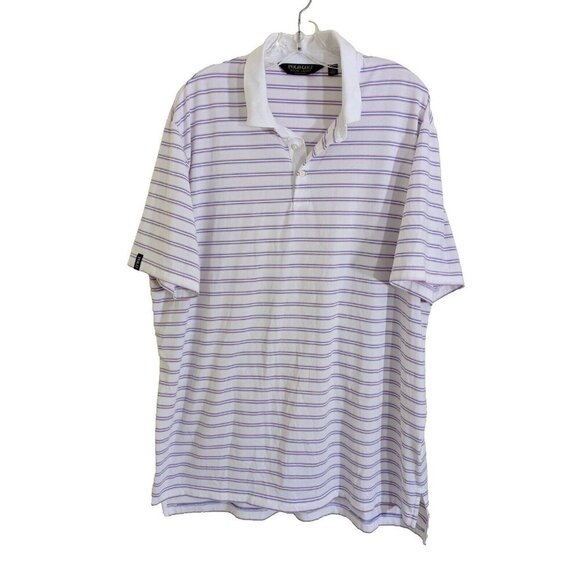Ralph Lauren Polo Golf Shirt Mens Size XL White Pink Blue Striped Stretch Casual - Picture 1 of 5